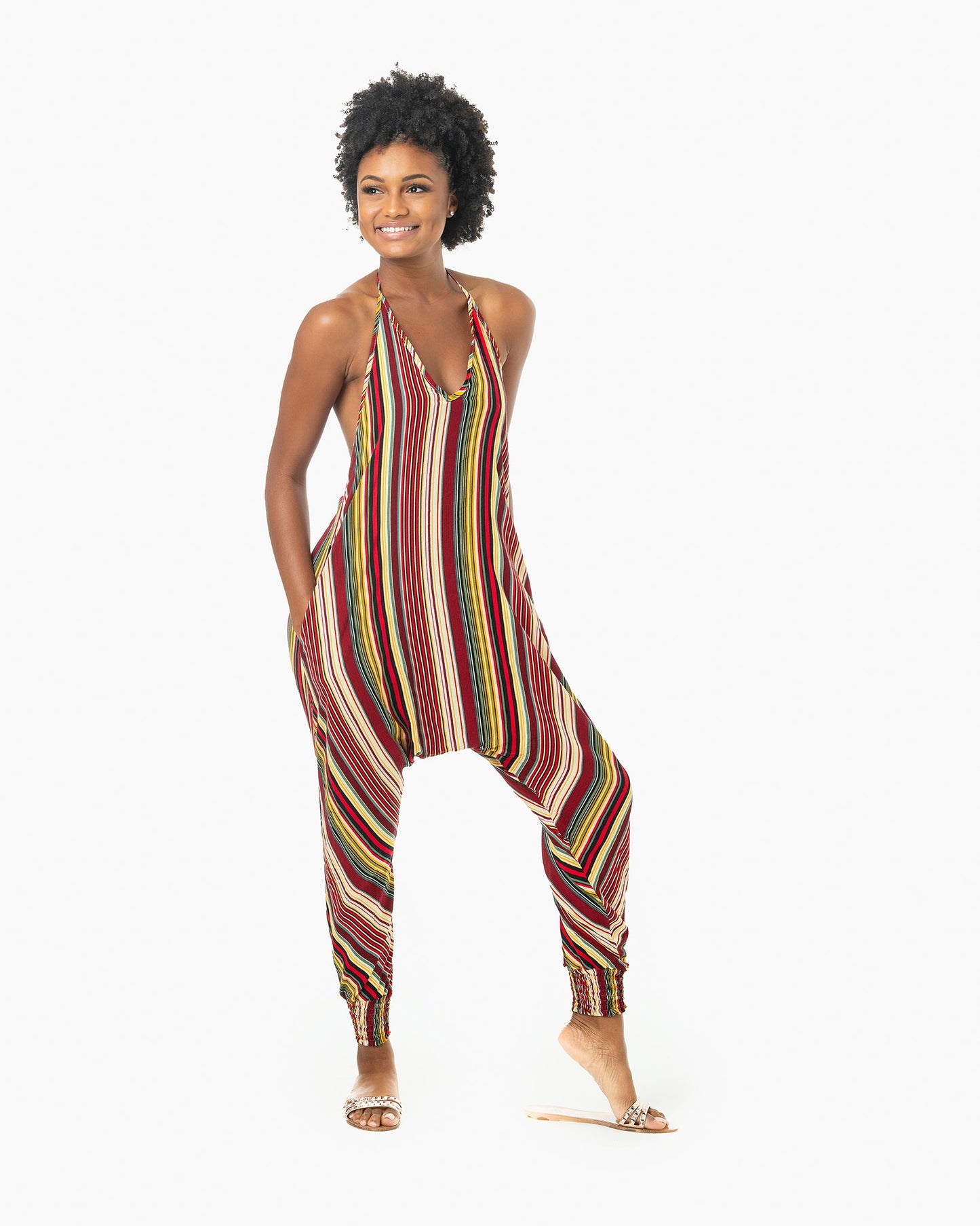 Stripe Harem Jumpsuit
