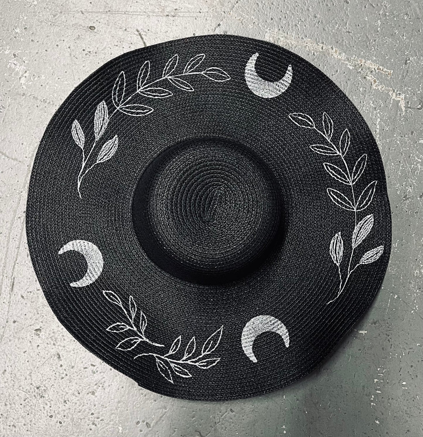 Floppy Sun Hat - XL Brim - Black/Charcoal Fern Moon