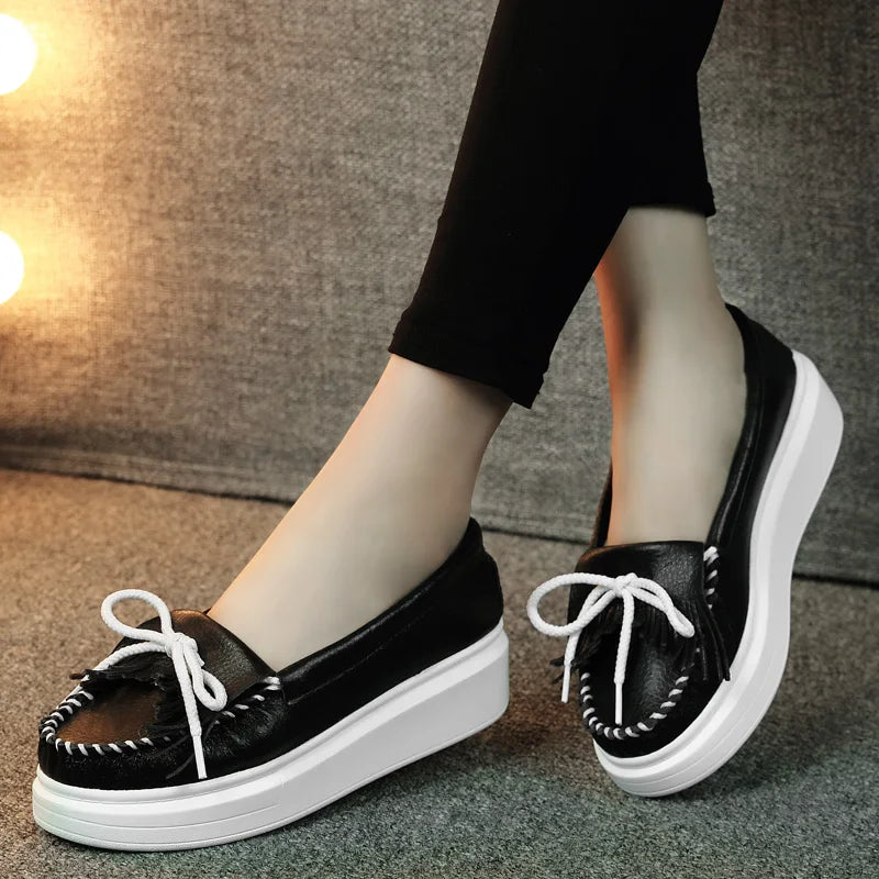 Moeerue Platform Mocassins - Black