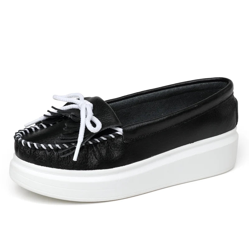 Moeerue Platform Mocassins - Black
