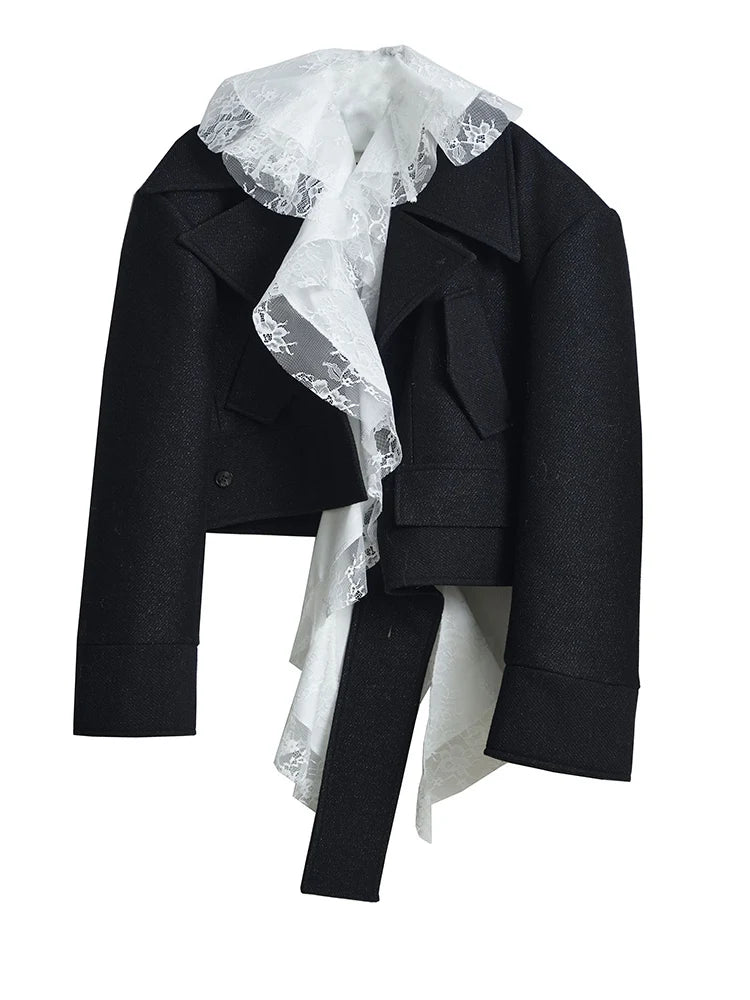 Sheenee Detachable Lace Neck Jacket