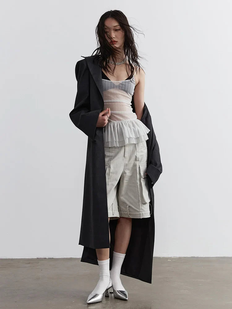 Carkladi Sheer Ruffle Top