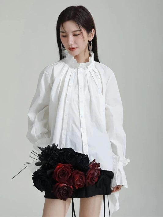 Ladada Pleated Collar Blouse