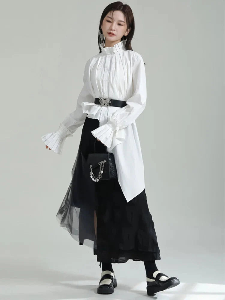 Ladada Pleated Collar Blouse
