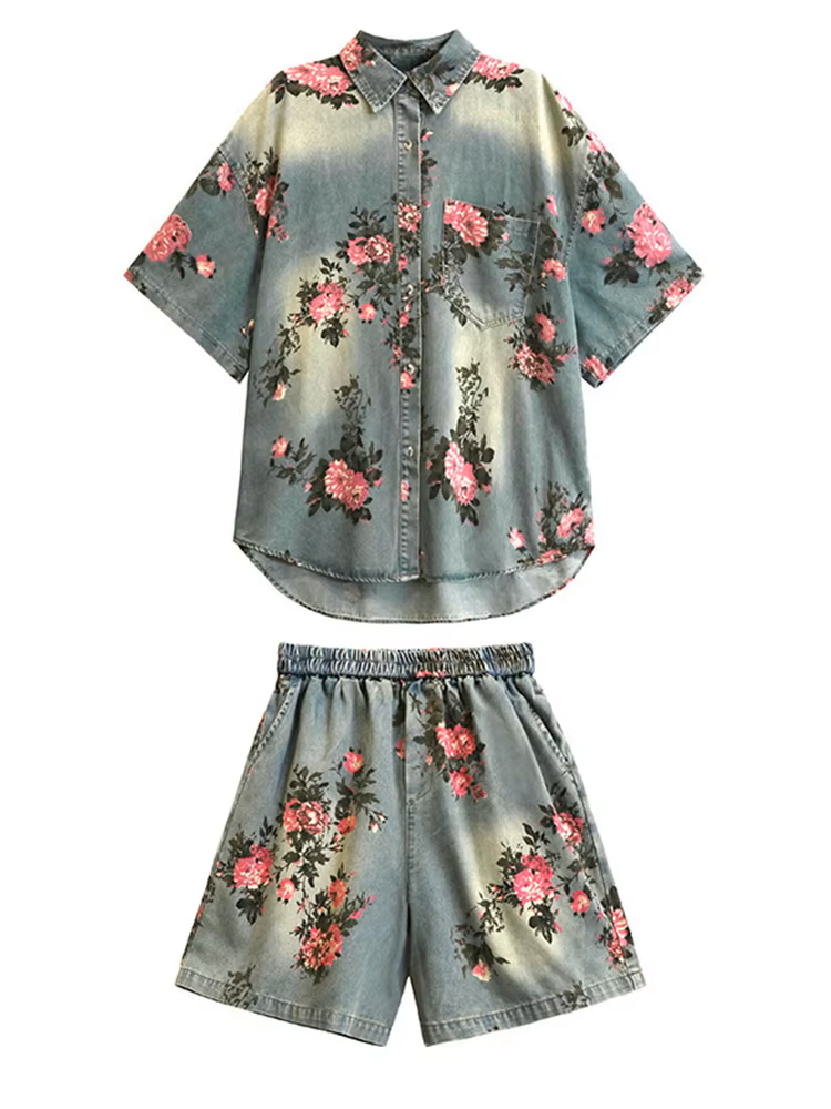 Rosette Rose Denim Shorts