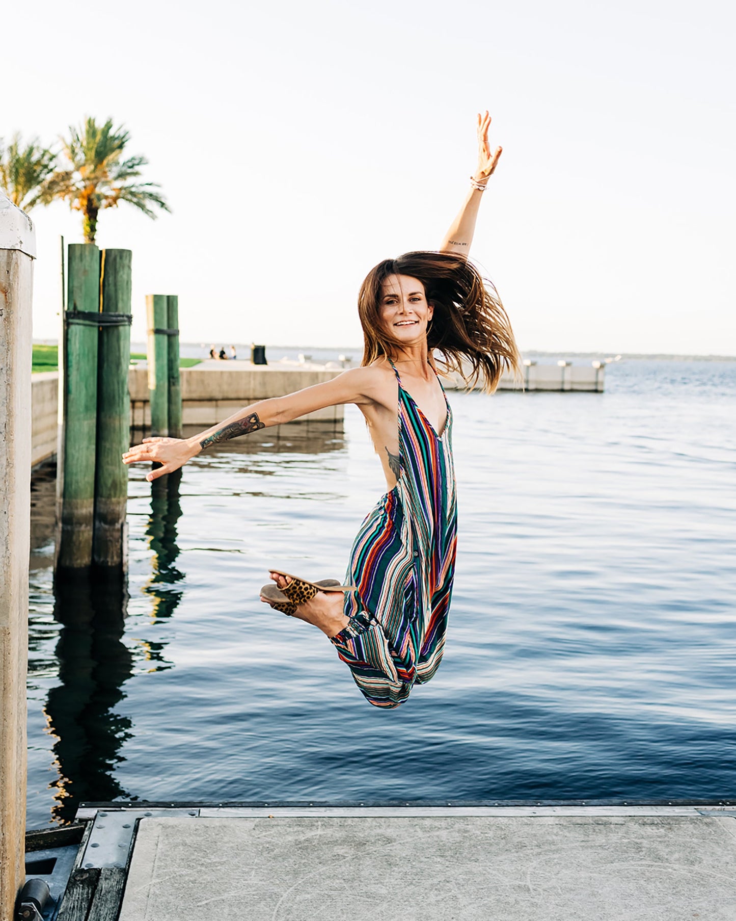Stripe Harem Jumpsuit