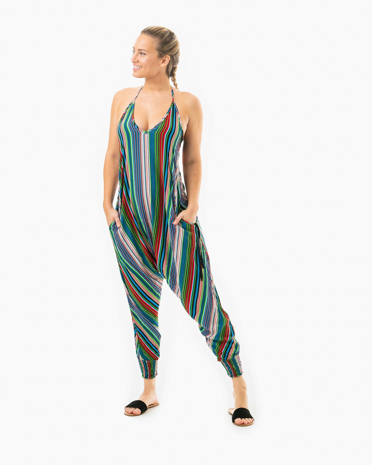 Stripe Harem Jumpsuit
