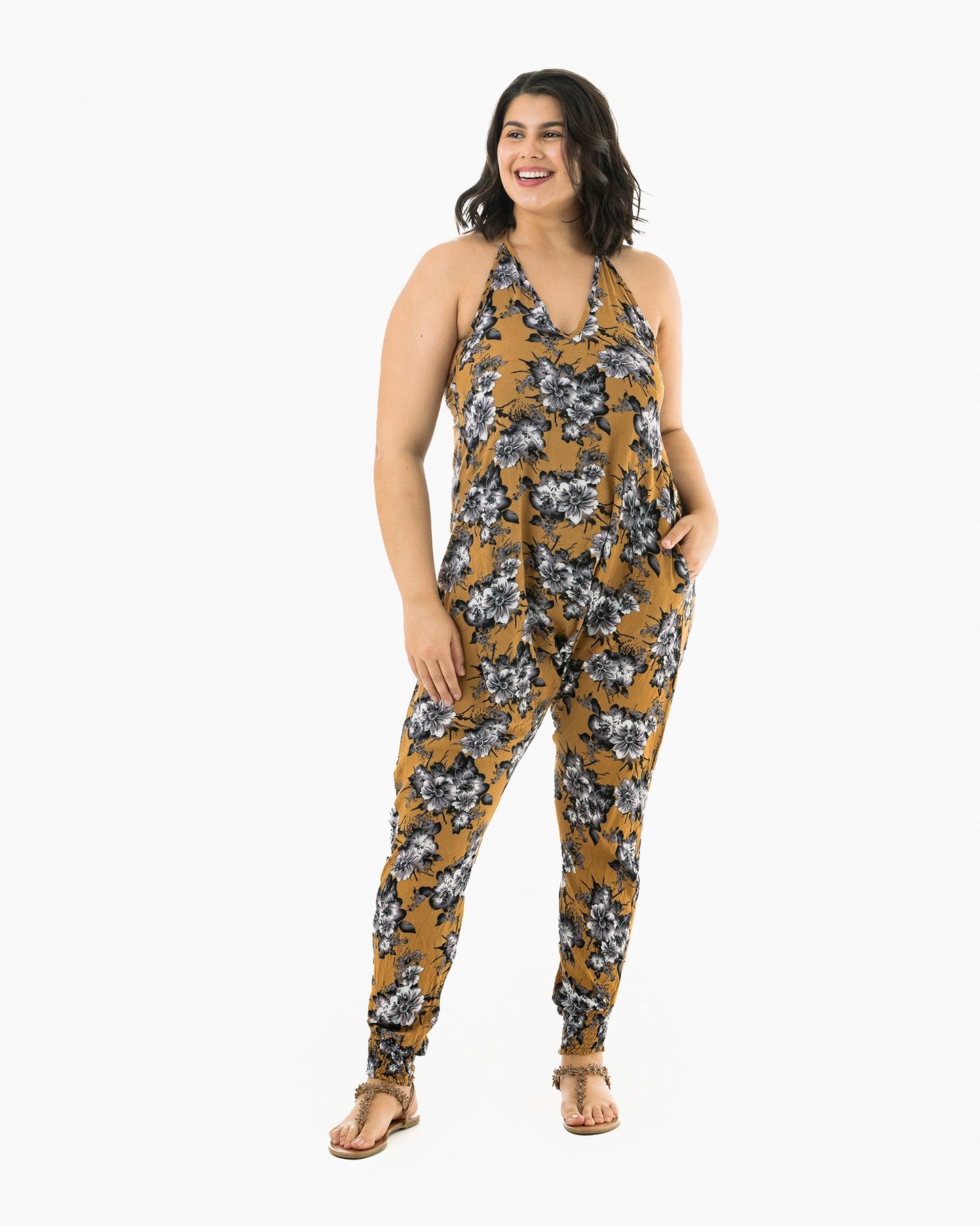 Flower Harem Jumpsuit