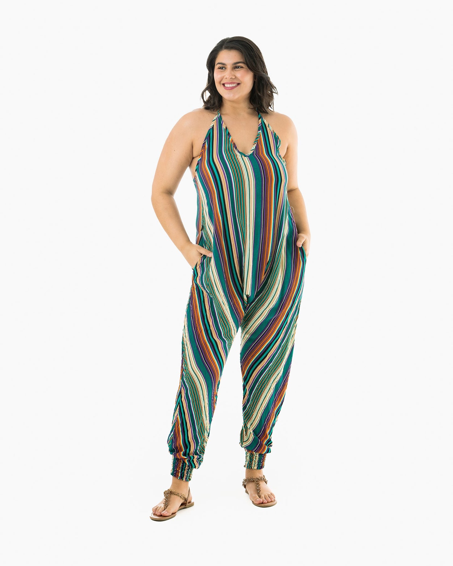 Stripe Harem Jumpsuit