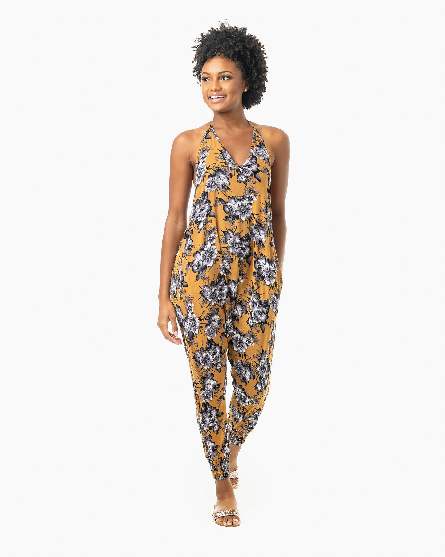 Flower Harem Jumpsuit