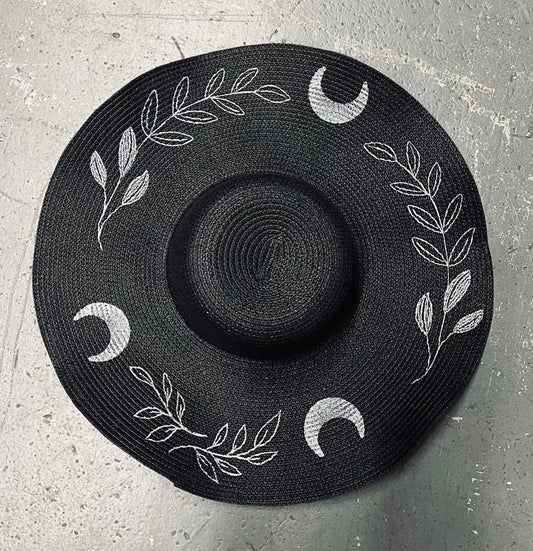 Floppy Sun Hat - XL Brim - Black/Charcoal Fern Moon