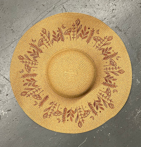 Floppy Sun Hat - XL Brim - Caramel Botanicals