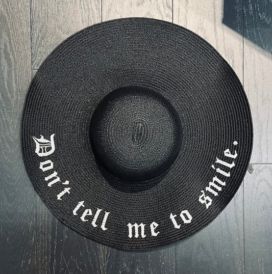 Floppy Sun Hat - XL Brim - Don't tell me to smile