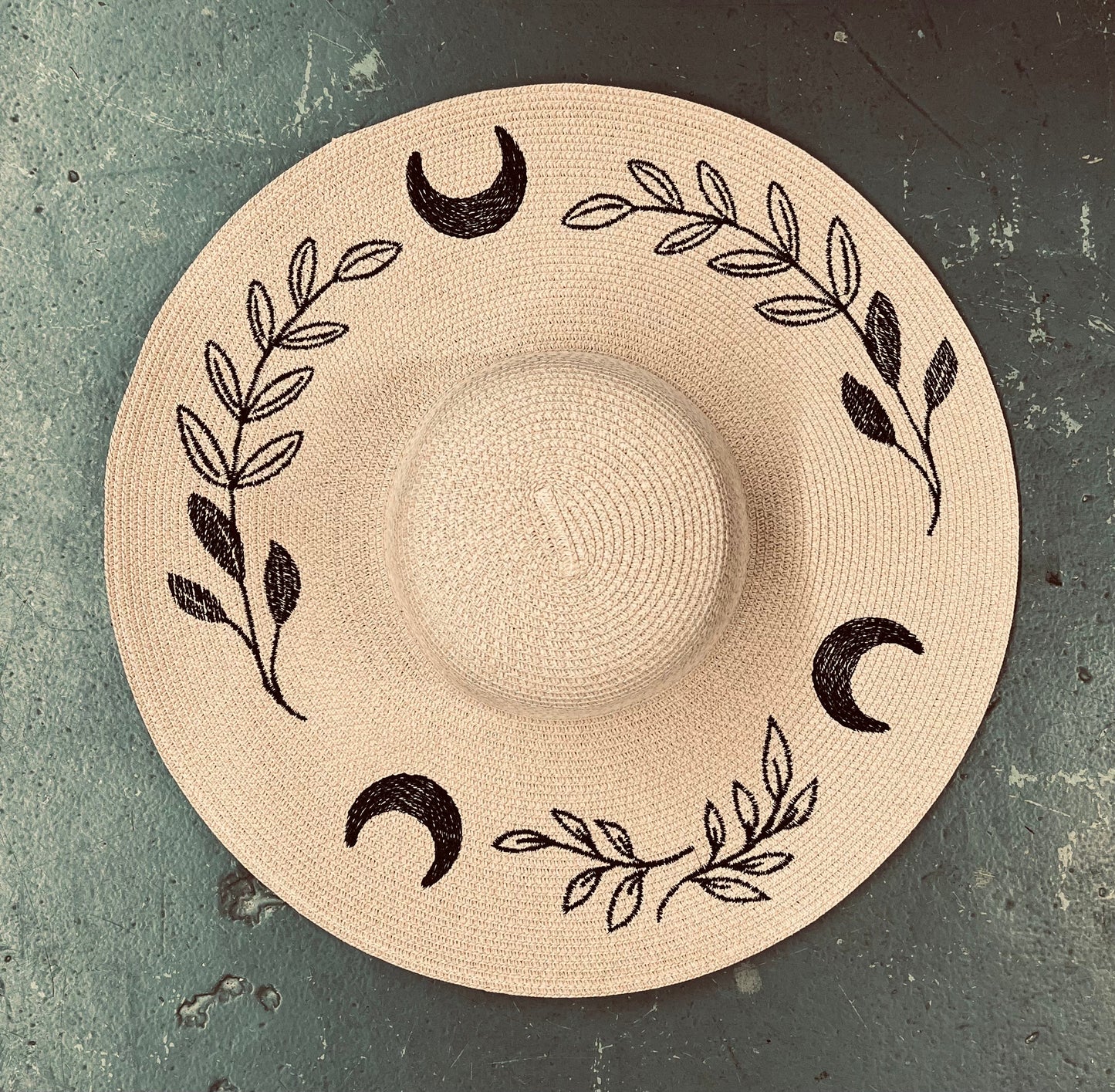 Floppy Sun Hat - XL Brim - Blush Pink Fern Moon