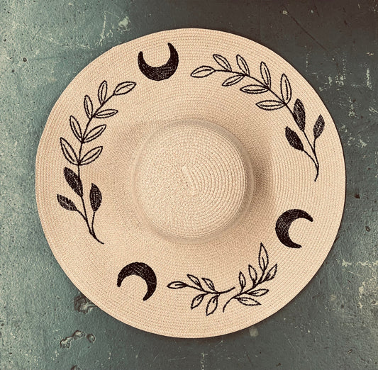 Floppy Sun Hat - XL Brim - Blush Pink Fern Moon