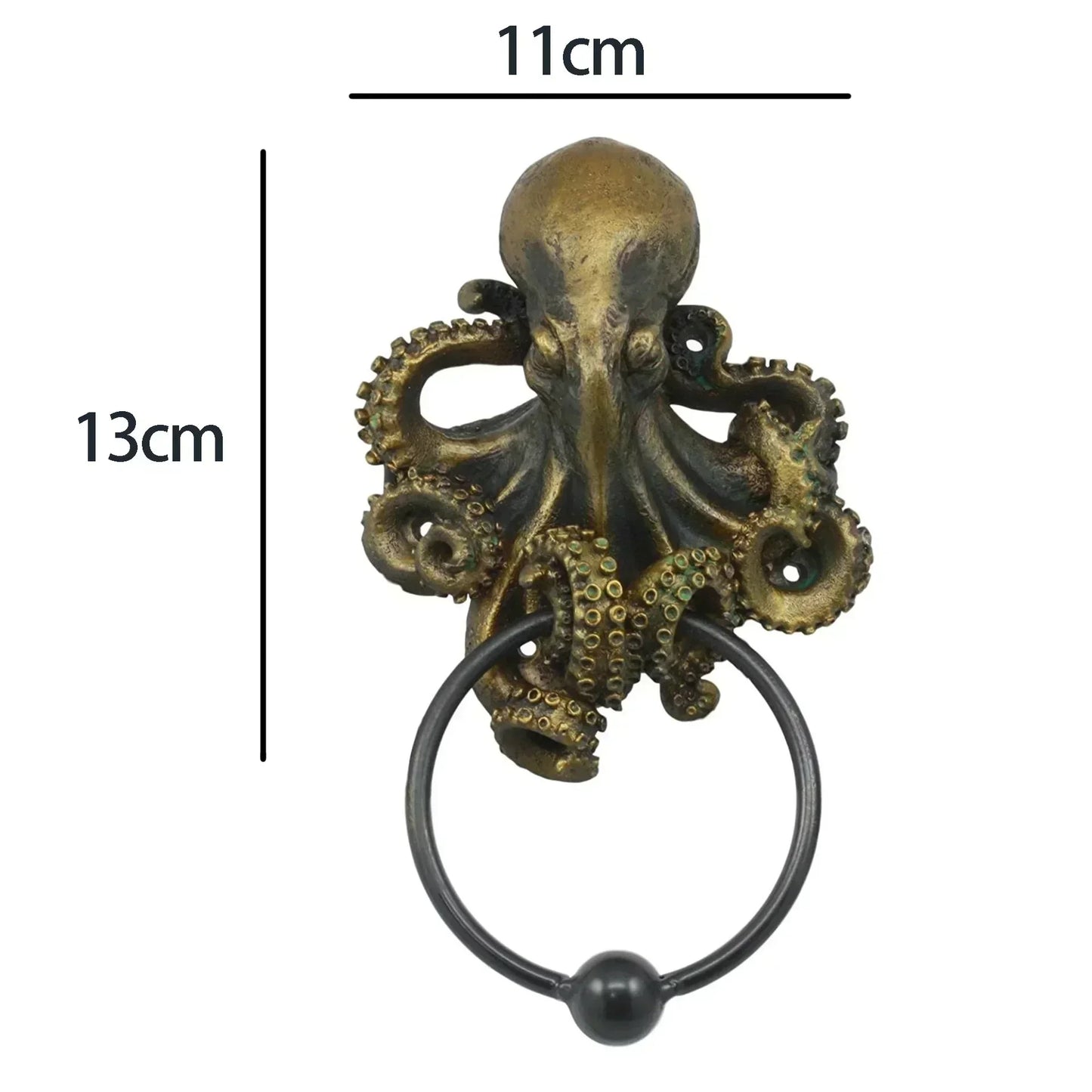 Octopus Skull Door Knocker Iron Unique Bizarre Gothic Home Decor Resin Crafts Door Handles Garden Outdoor Gate Decors Towel Rack