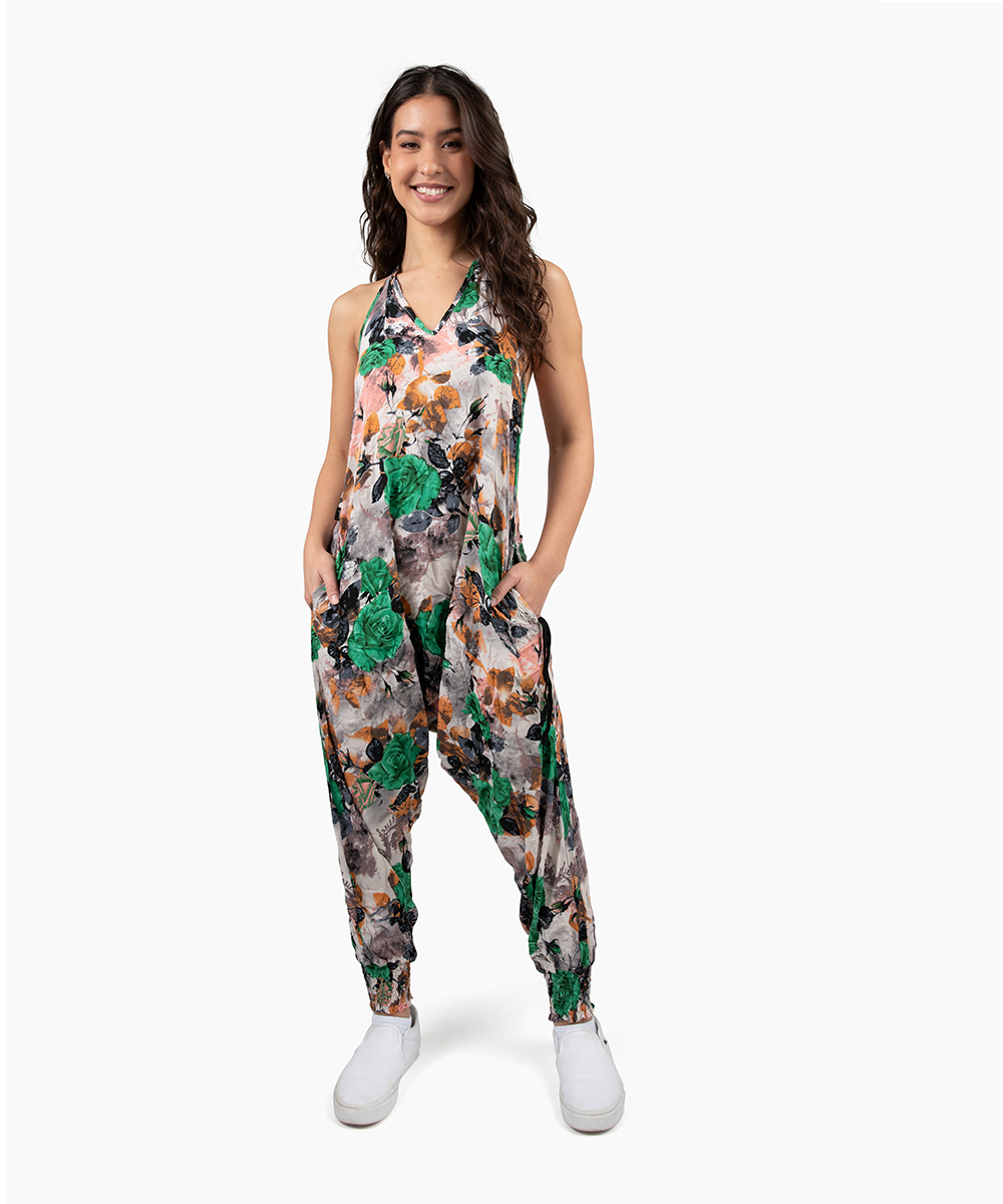Flower Harem Jumpsuit