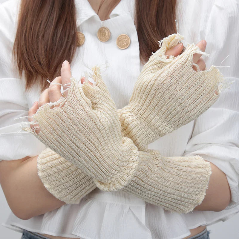 Zuriel Fingerless Gloves - Distressed