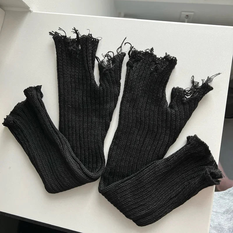 Zuriel Fingerless Gloves - Distressed