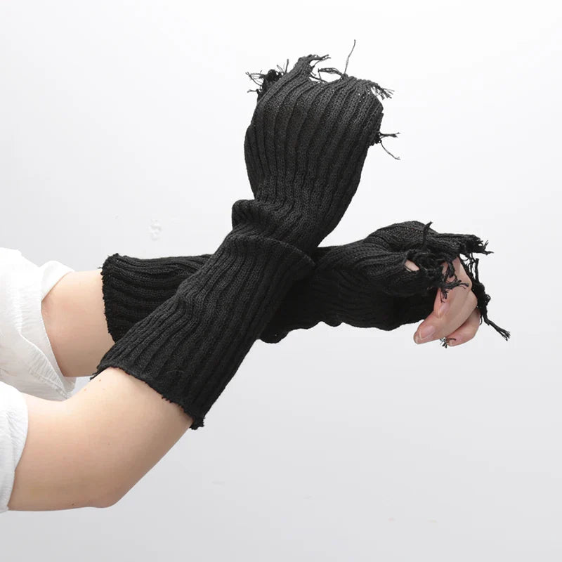 Zuriel Fingerless Gloves - Distressed