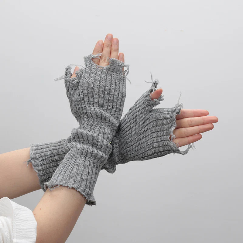 Zuriel Fingerless Gloves - Distressed