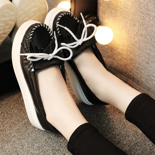 Moeerue Platform Mocassins - Black