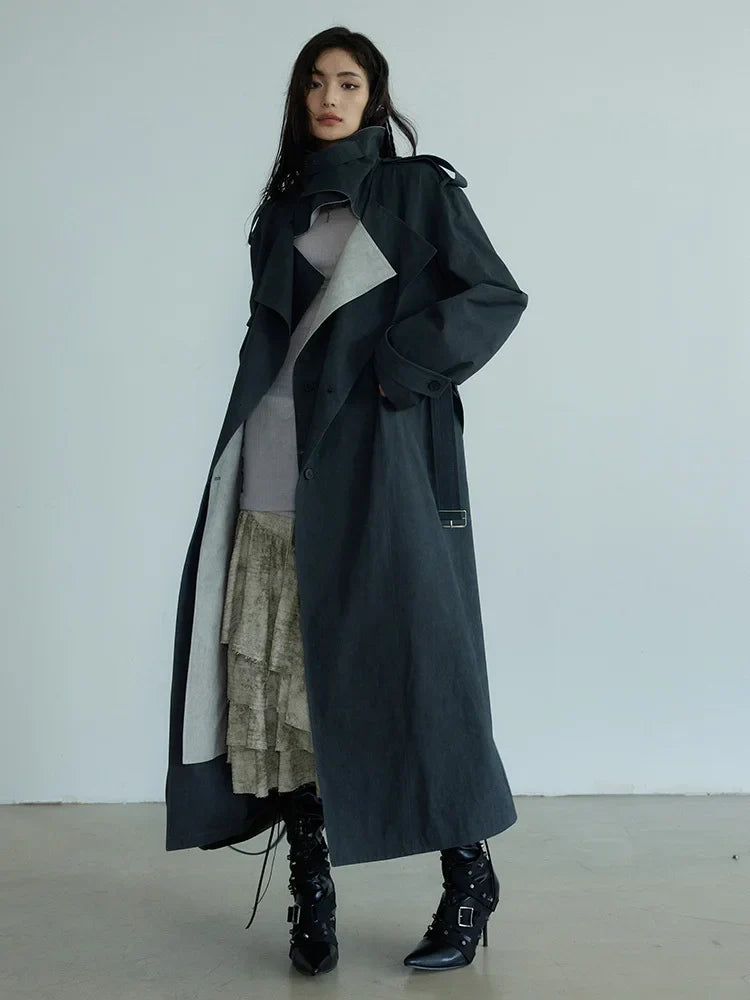 Regener Color Block Trench Coat