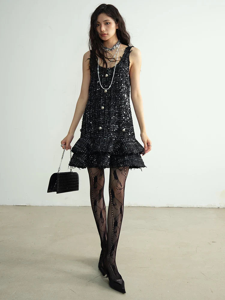 Holidee Sequin Ruffle Dress