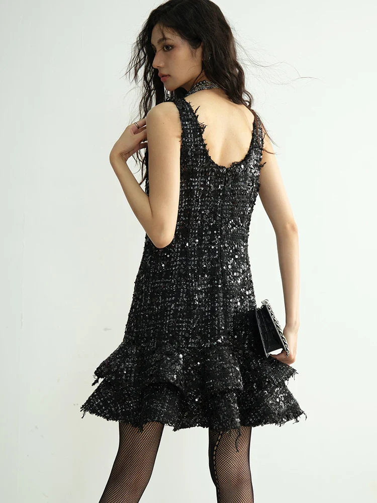 Holidee Sequin Ruffle Dress