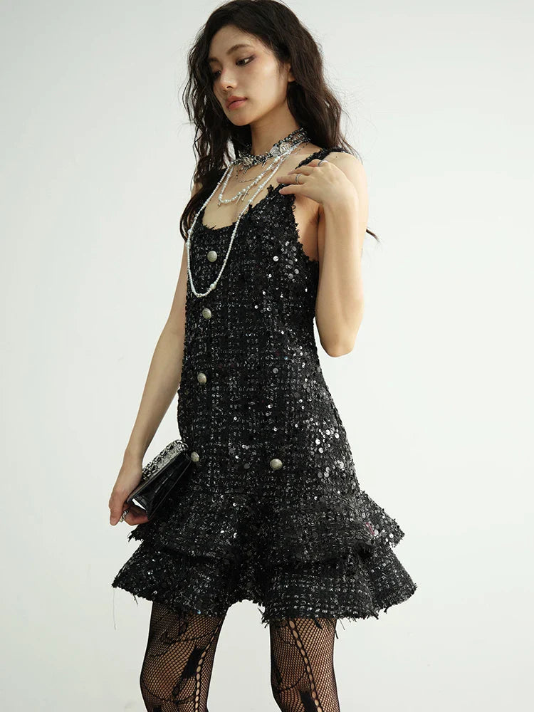 Holidee Sequin Ruffle Dress