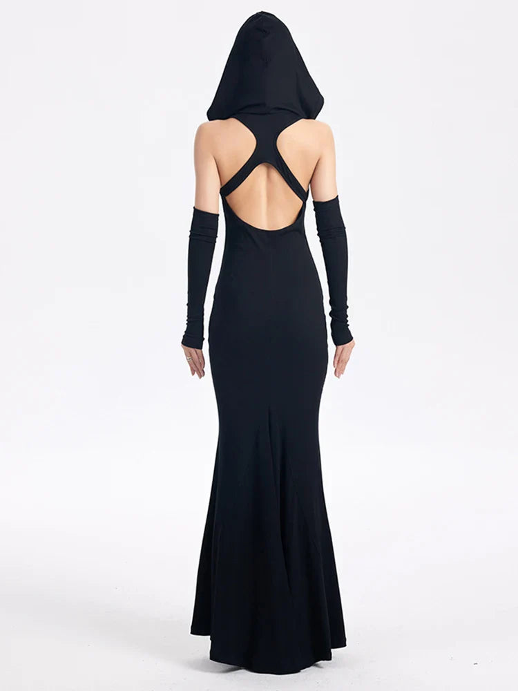 Witcheria Backless Hooded Dress