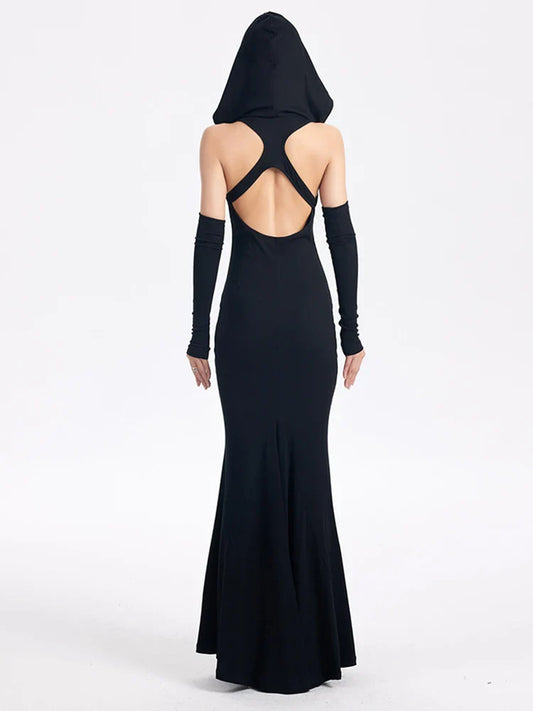 Witcheria Backless Hooded Dress
