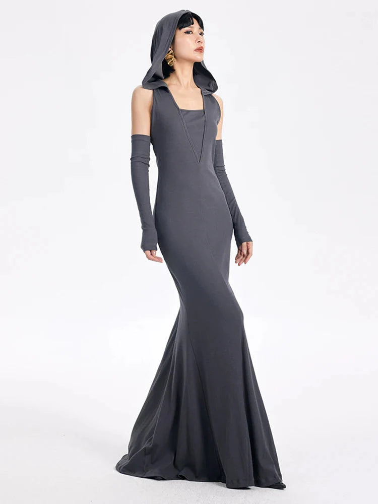 Witcheria Backless Hooded Dress