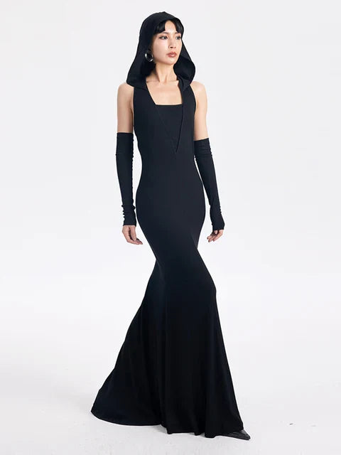 Witcheria Backless Hooded Dress