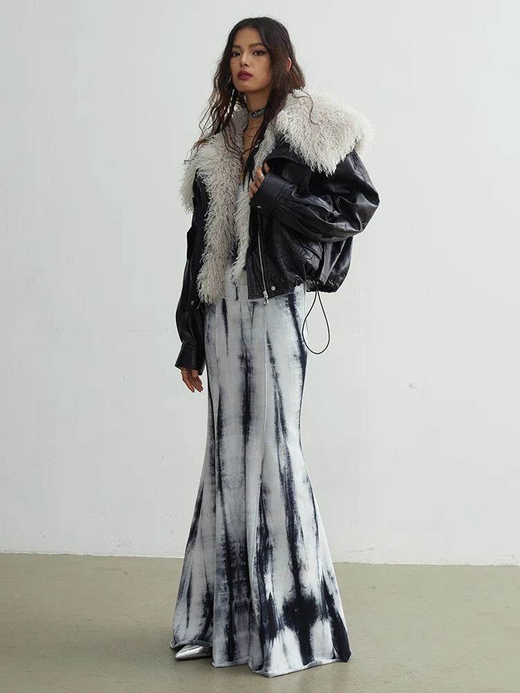 Nursey Vegan Leather Fuzz Jacket
