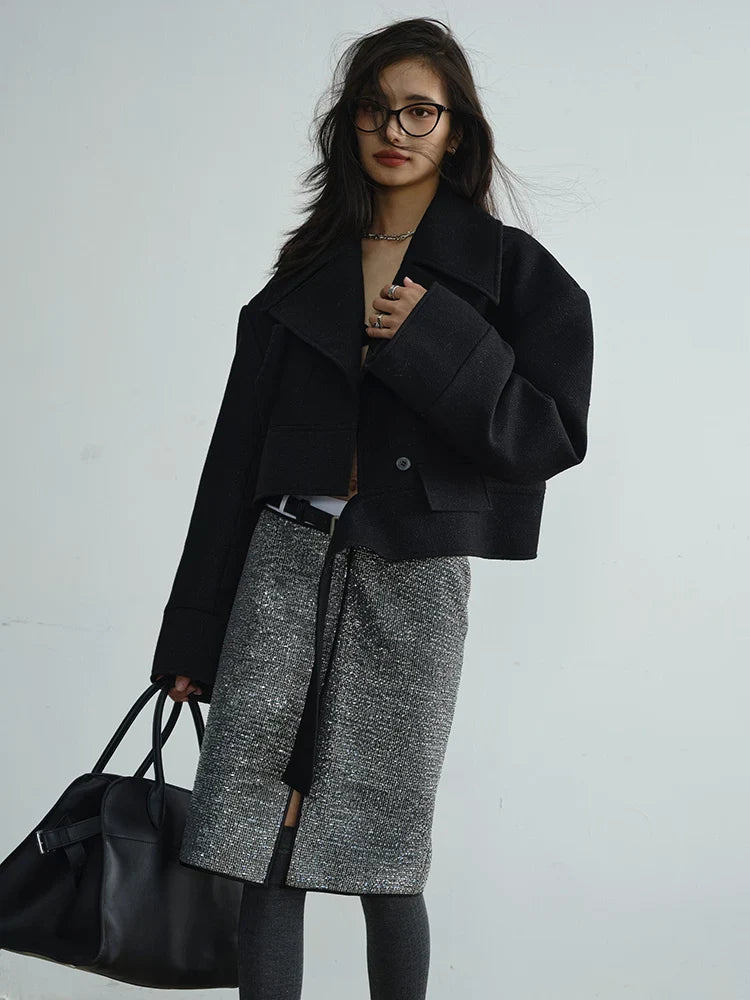 Sheenee Detachable Lace Neck Jacket