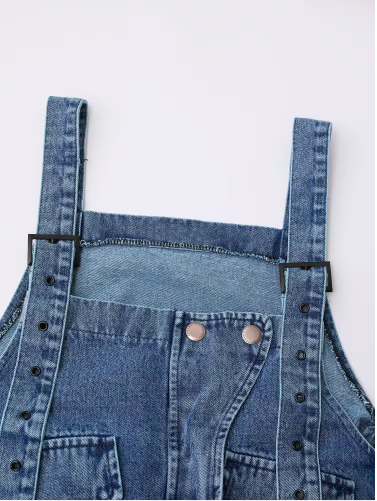 Rie High Waisted Pocket Denim Overalls