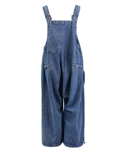 Rie High Waisted Pocket Denim Overalls
