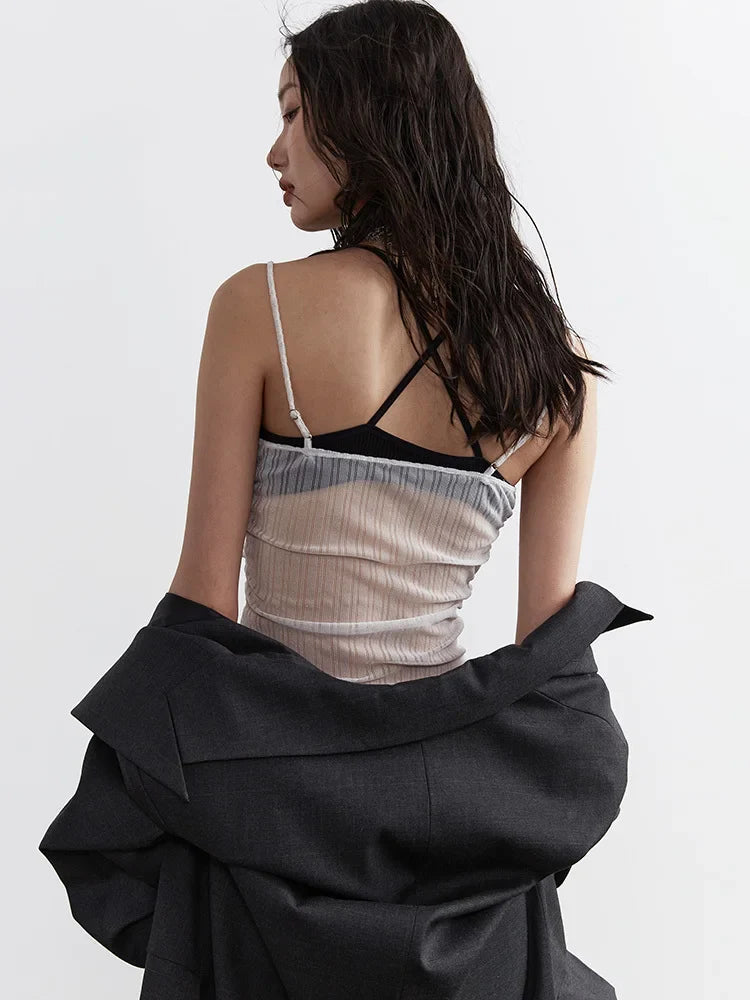 Carkladi Sheer Ruffle Top