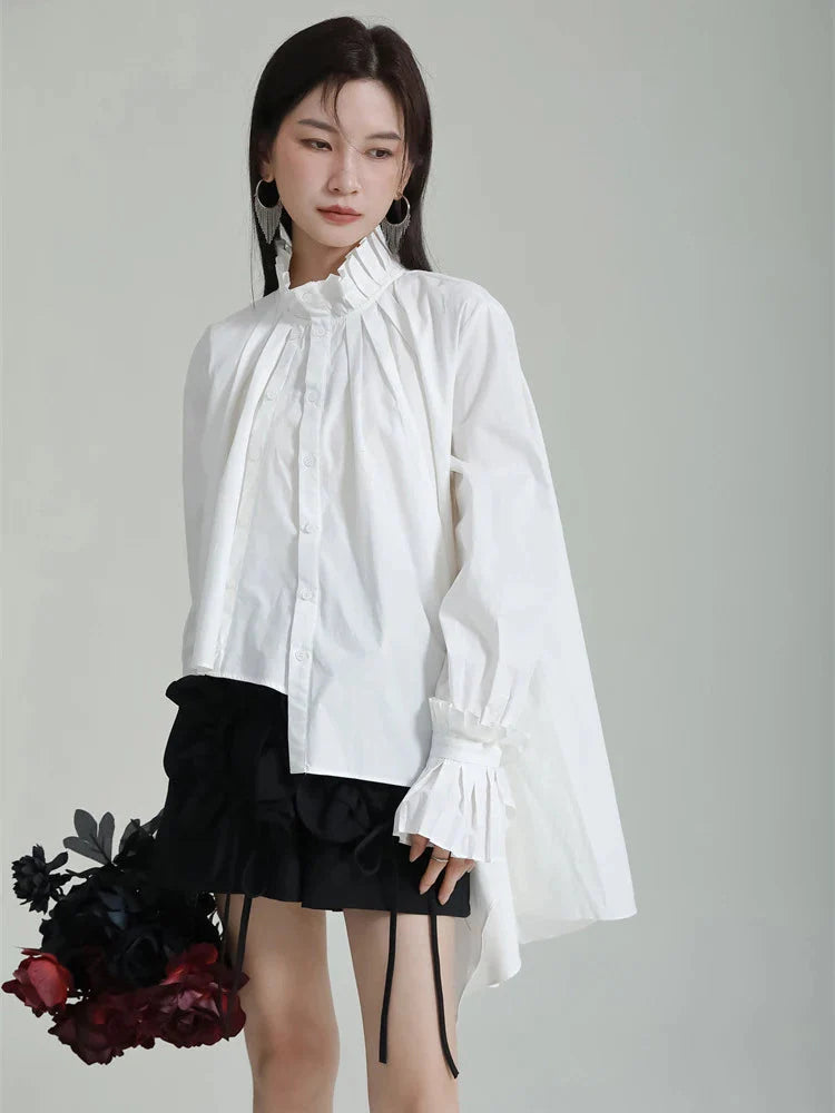 Ladada Pleated Collar Blouse