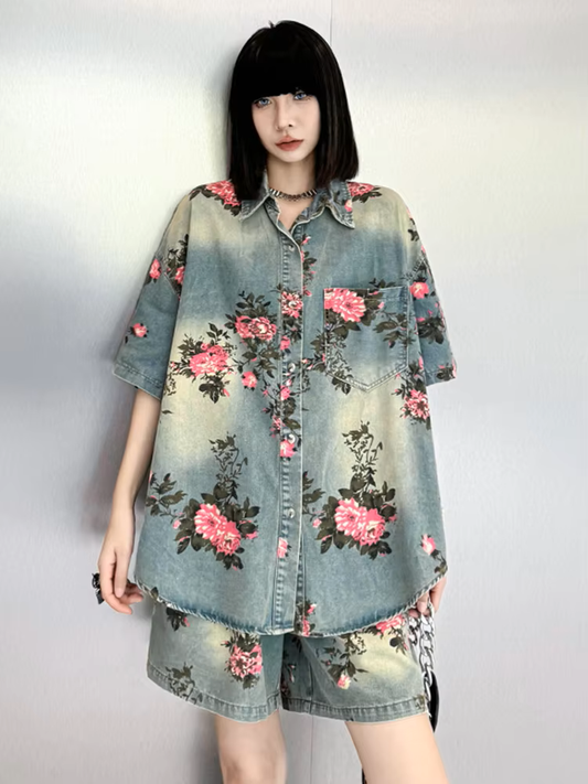 Rosette Rose Denim Shirt