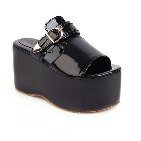 Asuandra Platform Slide - Black