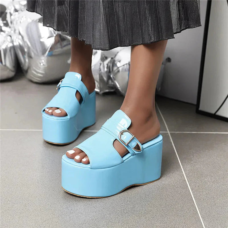 Asuandra Platform Slide - Blue