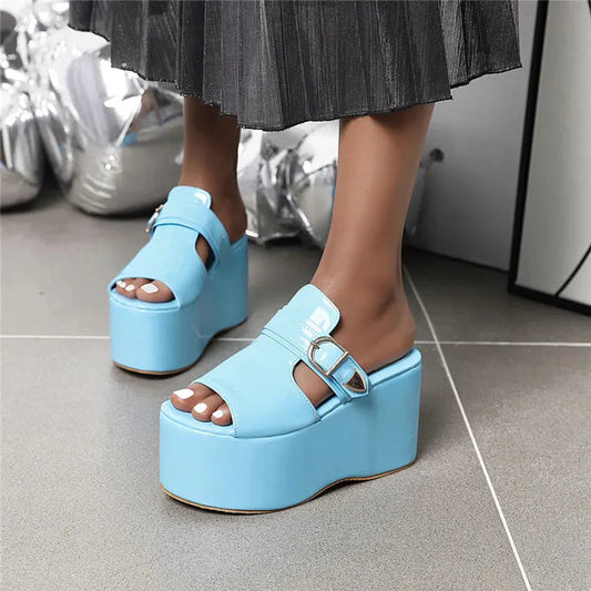Asuandra Platform Slide - Blue