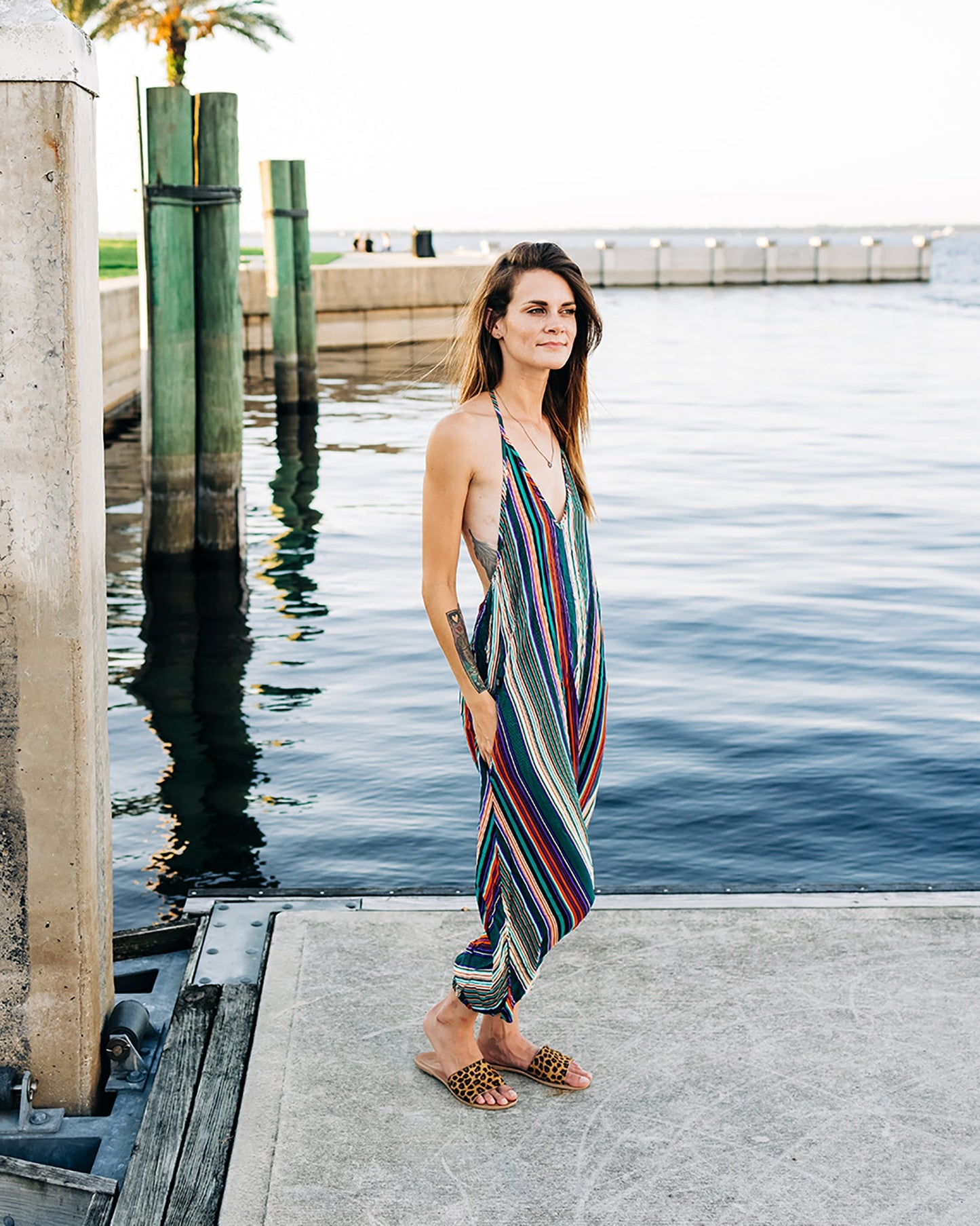 Stripe Harem Jumpsuit